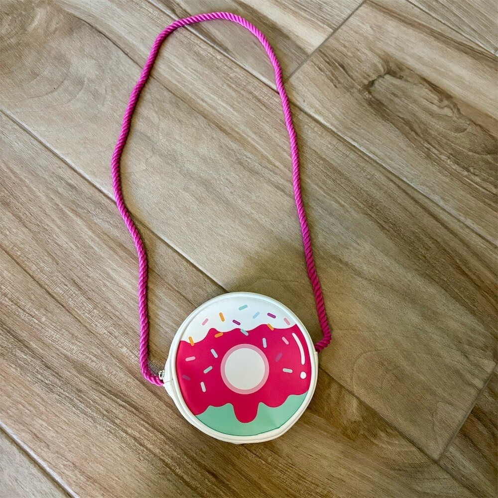 SHEIN Girls Donut Crossbody Coin Purse Multicolor Sprinkles Zip-Around